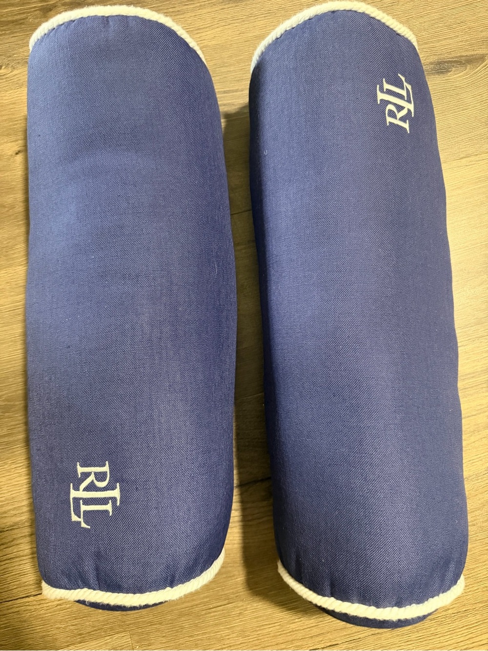 Lauren Ralph Lauren Set of 2 Indoor Outdoor Decorative Bolster Pillows blue